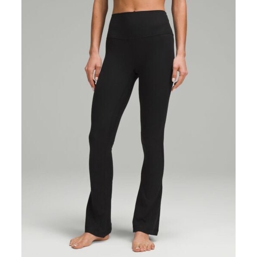 Lululemon Align High-Rise Ribbed Mini-Flare Leggings Pants Size 10 Black